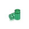 (Set of 4) 5/8'' Diameter X 3/4'' Barrel Length, Affordable Aluminum Standoffs, Green Anodized Finish Standoff and (4) 2208Z Screw and (4) LANC1 Anchor for concrete/drywall (For Inside/Outside) [Required Material Hole Size: 7/16'']