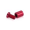 (Set of 4) 5/8'' Diameter X 3/4'' Barrel Length, Affordable Aluminum Standoffs, Cherry Red Anodized Finish Standoff and (4) 2208Z Screw and (4) LANC1 Anchor for concrete/drywall (For Inside/Outside) [Required Material Hole Size: 7/16'']