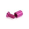 (Set of 4) 5/8'' Diameter X 3/4'' Barrel Length, Affordable Aluminum Standoffs, Rosy Pink Anodized Finish Standoff and (4) 2208Z Screw and (4) LANC1 Anchor for concrete/drywall (For Inside/Outside) [Required Material Hole Size: 7/16'']