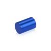 (Set of 4) 5/8'' Diameter X 1'' Barrel Length, Affordable Aluminum Standoffs, Blue Anodized Finish Standoff and (4) 2208Z Screw and (4) LANC1 Anchor for concrete/drywall (For Inside/Outside) [Required Material Hole Size: 7/16'']