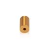 (Set of 4) 5/8'' Diameter X 1'' Barrel Length, Affordable Aluminum Standoffs, Gold Anodized Finish Standoff and (4) 2208Z Screw and (4) LANC1 Anchor for concrete/drywall (For Inside/Outside) [Required Material Hole Size: 7/16'']