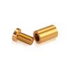 (Set of 4) 5/8'' Diameter X 1'' Barrel Length, Affordable Aluminum Standoffs, Gold Anodized Finish Standoff and (4) 2208Z Screw and (4) LANC1 Anchor for concrete/drywall (For Inside/Outside) [Required Material Hole Size: 7/16'']