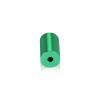 5/8'' Diameter X 1'' Barrel Length, Affordable Aluminum Standoffs, Green Anodized Finish Easy Fasten Standoff (For Inside / Outside use) [Required Material Hole Size: 7/16'']