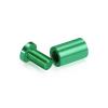 (Set of 4) 5/8'' Diameter X 1'' Barrel Length, Affordable Aluminum Standoffs, Green Anodized Finish Standoff and (4) 2208Z Screw and (4) LANC1 Anchor for concrete/drywall (For Inside/Outside) [Required Material Hole Size: 7/16'']