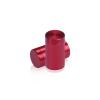 5/8'' Diameter X 1'' Barrel Length, Affordable Aluminum Standoffs, Cherry Red Anodized Finish Easy Fasten Standoff (For Inside / Outside use) [Required Material Hole Size: 7/16'']