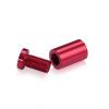 5/8'' Diameter X 1'' Barrel Length, Affordable Aluminum Standoffs, Cherry Red Anodized Finish Easy Fasten Standoff (For Inside / Outside use) [Required Material Hole Size: 7/16'']