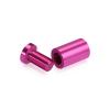 (Set of 4) 5/8'' Diameter X 1'' Barrel Length, Affordable Aluminum Standoffs, Rosy Pink Anodized Finish Standoff and (4) 2208Z Screw and (4) LANC1 Anchor for concrete/drywall (For Inside/Outside) [Required Material Hole Size: 7/16'']