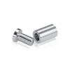 (Set of 4) 5/8'' Diameter X 1'' Barrel Length, Affordable Aluminum Standoffs, Silver Anodized Finish Standoff and (4) 2208Z Screw and (4) LANC1 Anchor for concrete/drywall (For Inside/Outside) [Required Material Hole Size: 7/16'']