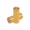 5/8'' Diameter X 1-1/2'' Barrel Length, Affordable Aluminum Standoffs, Gold Anodized Finish Easy Fasten Standoff (For Inside / Outside use) [Required Material Hole Size: 7/16'']