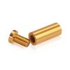 (Set of 4) 5/8'' Diameter X 1-1/2'' Barrel Length, Affordable Aluminum Standoffs, Gold Anodized Finish Standoff and (4) 2208Z Screw and (4) LANC1 Anchor for concrete/drywall (For Inside/Outside) [Required Material Hole Size: 7/16'']