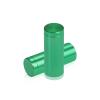 (Set of 4) 5/8'' Diameter X 1-1/2'' Barrel Length, Affordable Aluminum Standoffs, Green Anodized Finish Standoff and (4) 2208Z Screw and (4) LANC1 Anchor for concrete/drywall (For Inside/Outside) [Required Material Hole Size: 7/16'']