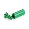 5/8'' Diameter X 1-1/2'' Barrel Length, Affordable Aluminum Standoffs, Green Anodized Finish Easy Fasten Standoff (For Inside / Outside use) [Required Material Hole Size: 7/16'']