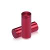 (Set of 4) 5/8'' Diameter X 1-1/2'' Barrel Length, Affordable Aluminum Standoffs, Cherry Red Anodized Finish Standoff and (4) 2208Z Screw and (4) LANC1 Anchor for concrete/drywall (For Inside/Outside) [Required Material Hole Size: 7/16'']