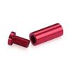 5/8'' Diameter X 1-1/2'' Barrel Length, Affordable Aluminum Standoffs, Cherry Red Anodized Finish Easy Fasten Standoff (For Inside / Outside use) [Required Material Hole Size: 7/16'']