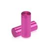 (Set of 4) 5/8'' Diameter X 1-1/2'' Barrel Length, Affordable Aluminum Standoffs, Rosy Pink Anodized Finish Standoff and (4) 2208Z Screw and (4) LANC1 Anchor for concrete/drywall (For Inside/Outside) [Required Material Hole Size: 7/16'']