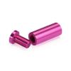 (Set of 4) 5/8'' Diameter X 1-1/2'' Barrel Length, Affordable Aluminum Standoffs, Rosy Pink Anodized Finish Standoff and (4) 2208Z Screw and (4) LANC1 Anchor for concrete/drywall (For Inside/Outside) [Required Material Hole Size: 7/16'']