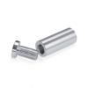 (Set of 4) 5/8'' Diameter X 1-1/2'' Barrel Length, Affordable Aluminum Standoffs, Silver Anodized Finish Standoff and (4) 2208Z Screw and (4) LANC1 Anchor for concrete/drywall (For Inside/Outside) [Required Material Hole Size: 7/16'']