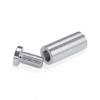 5/8'' Diameter X 1-1/2'' Barrel Length, Affordable Aluminum Standoffs, Silver Anodized Finish Easy Fasten Standoff (For Inside / Outside use) [Required Material Hole Size: 7/16'']