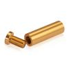 (Set of 4) 5/8'' Diameter X 2'' Barrel Length, Affordable Aluminum Standoffs, Gold Anodized Finish Standoff and (4) 2208Z Screw and (4) LANC1 Anchor for concrete/drywall (For Inside/Outside) [Required Material Hole Size: 7/16'']