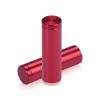 (Set of 4) 5/8'' Diameter X 2'' Barrel Length, Affordable Aluminum Standoffs, Cherry Red Anodized Finish Standoff and (4) 2208Z Screw and (4) LANC1 Anchor for concrete/drywall (For Inside/Outside) [Required Material Hole Size: 7/16'']