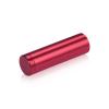 (Set of 4) 5/8'' Diameter X 2'' Barrel Length, Affordable Aluminum Standoffs, Cherry Red Anodized Finish Standoff and (4) 2208Z Screw and (4) LANC1 Anchor for concrete/drywall (For Inside/Outside) [Required Material Hole Size: 7/16'']