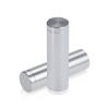 (Set of 4) 5/8'' Diameter X 2'' Barrel Length, Affordable Aluminum Standoffs, Silver Anodized Finish Standoff and (4) 2208Z Screw and (4) LANC1 Anchor for concrete/drywall (For Inside/Outside) [Required Material Hole Size: 7/16'']