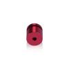 (Set of 4) 3/4'' Diameter X 1/2'' Barrel Length, Affordable Aluminum Standoffs, Cherry Red Anodized Finish Standoff and (4) 2216Z Screws and (4) LANC1 Anchors for concrete/drywall (For Inside/Outside) [Required Material Hole Size: 7/16'']