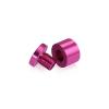 (Set of 4) 3/4'' Diameter X 1/2'' Barrel Length, Affordable Aluminum Standoffs, Rosy Pink Anodized Finish Standoff and (4) 2216Z Screws and (4) LANC1 Anchors for concrete/drywall (For Inside/Outside) [Required Material Hole Size: 7/16'']
