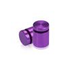 (Set of 4) 3/4'' Diameter X 3/4'' Barrel Length, Affordable Aluminum Standoffs, Purple Anodized Finish Standoff and (4) 2216Z Screws and (4) LANC1 Anchors for concrete/drywall (For Inside/Outside) [Required Material Hole Size: 7/16'']