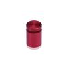 (Set of 4) 3/4'' Diameter X 3/4'' Barrel Length, Affordable Aluminum Standoffs, Cherry Red Anodized Finish Standoff and (4) 2216Z Screws and (4) LANC1 Anchors for concrete/drywall (For Inside/Outside) [Required Material Hole Size: 7/16'']