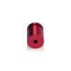 (Set of 4) 3/4'' Diameter X 3/4'' Barrel Length, Affordable Aluminum Standoffs, Cherry Red Anodized Finish Standoff and (4) 2216Z Screws and (4) LANC1 Anchors for concrete/drywall (For Inside/Outside) [Required Material Hole Size: 7/16'']