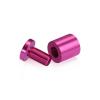 (Set of 4) 3/4'' Diameter X 3/4'' Barrel Length, Affordable Aluminum Standoffs, Rosy Pink Anodized Finish Standoff and (4) 2216Z Screws and (4) LANC1 Anchors for concrete/drywall (For Inside/Outside) [Required Material Hole Size: 7/16'']