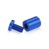 3/4'' Diameter X 1'' Barrel Length, Affordable Aluminum Standoffs, Blue Anodized Finish Easy Fasten Standoff (For Inside / Outside use) [Required Material Hole Size: 7/16'']