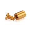 3/4'' Diameter X 1'' Barrel Length, Affordable Aluminum Standoffs, Gold Anodized Finish Easy Fasten Standoff (For Inside / Outside use) [Required Material Hole Size: 7/16'']