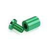 (Set of 4) 3/4'' Diameter X 1'' Barrel Length, Affordable Aluminum Standoffs, Green Anodized Finish Standoff and (4) 2216Z Screws and (4) LANC1 Anchors for concrete/drywall (For Inside/Outside) [Required Material Hole Size: 7/16'']