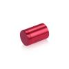 (Set of 4) 3/4'' Diameter X 1'' Barrel Length, Affordable Aluminum Standoffs, Cherry Red Anodized Finish Standoff and (4) 2216Z Screws and (4) LANC1 Anchors for concrete/drywall (For Inside/Outside) [Required Material Hole Size: 7/16'']