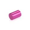 (Set of 4) 3/4'' Diameter X 1'' Barrel Length, Affordable Aluminum Standoffs, Rosy Pink Anodized Finish Standoff and (4) 2216Z Screws and (4) LANC1 Anchors for concrete/drywall (For Inside/Outside) [Required Material Hole Size: 7/16'']