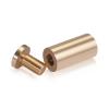 3/4'' Diameter X 1-1/2'' Barrel Length, Affordable Aluminum Standoffs, Champagne Anodized Finish Easy Fasten Standoff (For Inside / Outside use) [Required Material Hole Size: 7/16'']