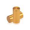 3/4'' Diameter X 1-1/2'' Barrel Length, Affordable Aluminum Standoffs, Gold Anodized Finish Easy Fasten Standoff (For Inside / Outside use) [Required Material Hole Size: 7/16'']