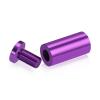 3/4'' Diameter X 1-1/2'' Barrel Length, Affordable Aluminum Standoffs, Purple Anodized Finish Easy Fasten Standoff (For Inside / Outside use) [Required Material Hole Size: 7/16'']