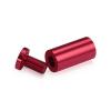 3/4'' Diameter X 1-1/2'' Barrel Length, Affordable Aluminum Standoffs, Cherry Red Anodized Finish Easy Fasten Standoff (For Inside / Outside use) [Required Material Hole Size: 7/16'']