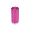 (Set of 4) 3/4'' Diameter X 1-1/2'' Barrel Length, Affordable Aluminum Standoffs, Rosy Pink Anodized Finish Standoff and (4) 2216Z Screws and (4) LANC1 Anchors for concrete/drywall (For Inside/Outside) [Required Material Hole Size: 7/16'']