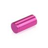 (Set of 4) 3/4'' Diameter X 1-1/2'' Barrel Length, Affordable Aluminum Standoffs, Rosy Pink Anodized Finish Standoff and (4) 2216Z Screws and (4) LANC1 Anchors for concrete/drywall (For Inside/Outside) [Required Material Hole Size: 7/16'']