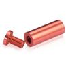 (Set of 4) 3/4'' Diameter X 2'' Barrel Length, Affordable Aluminum Standoffs, Copper Anodized Finish Standoff and (4) 2216Z Screws and (4) LANC1 Anchors for concrete/drywall (For Inside/Outside) [Required Material Hole Size: 7/16'']