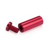 (Set of 4) 3/4'' Diameter X 2'' Barrel Length, Affordable Aluminum Standoffs, Cherry Red Anodized Finish Standoff and (4) 2216Z Screws and (4) LANC1 Anchors for concrete/drywall (For Inside/Outside) [Required Material Hole Size: 7/16'']