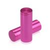 3/4'' Diameter X 2'' Barrel Length, Affordable Aluminum Standoffs, Rosy Pink Anodized Finish Easy Fasten Standoff (For Inside / Outside use) [Required Material Hole Size: 7/16'']