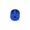 (Set of 4) 1'' Diameter X 1/2'' Barrel Length, Affordable Aluminum Standoffs, Blue Anodized Finish Standoff and (4) 2216Z Screws and (4) LANC1 Anchors for concrete/drywall (For Inside/Outside) [Required Material Hole Size: 7/16'']