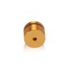 (Set of 4) 1'' Diameter X 1/2'' Barrel Length, Affordable Aluminum Standoffs, Gold Anodized Finish Standoff and (4) 2216Z Screws and (4) LANC1 Anchors for concrete/drywall (For Inside/Outside) [Required Material Hole Size: 7/16'']