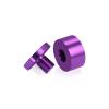 (Set of 4) 1'' Diameter X 1/2'' Barrel Length, Affordable Aluminum Standoffs, Purple Anodized Finish Standoff and (4) 2216Z Screws and (4) LANC1 Anchors for concrete/drywall (For Inside/Outside) [Required Material Hole Size: 7/16'']