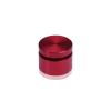 (Set of 4) 1'' Diameter X 1/2'' Barrel Length, Affordable Aluminum Standoffs, Cherry Red Anodized Finish Standoff and (4) 2216Z Screws and (4) LANC1 Anchors for concrete/drywall (For Inside/Outside) [Required Material Hole Size: 7/16'']